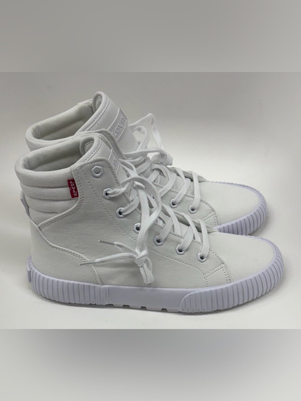 Levi's Women's Olivia CVS White Mono High Top Canvas Sneakers Shoes Size 8.5